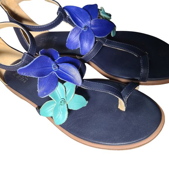 Naturalizer Farah Blue Thong Sandals 8M – Comfort Non-Slip Flower Detail - Picture 4 of 13